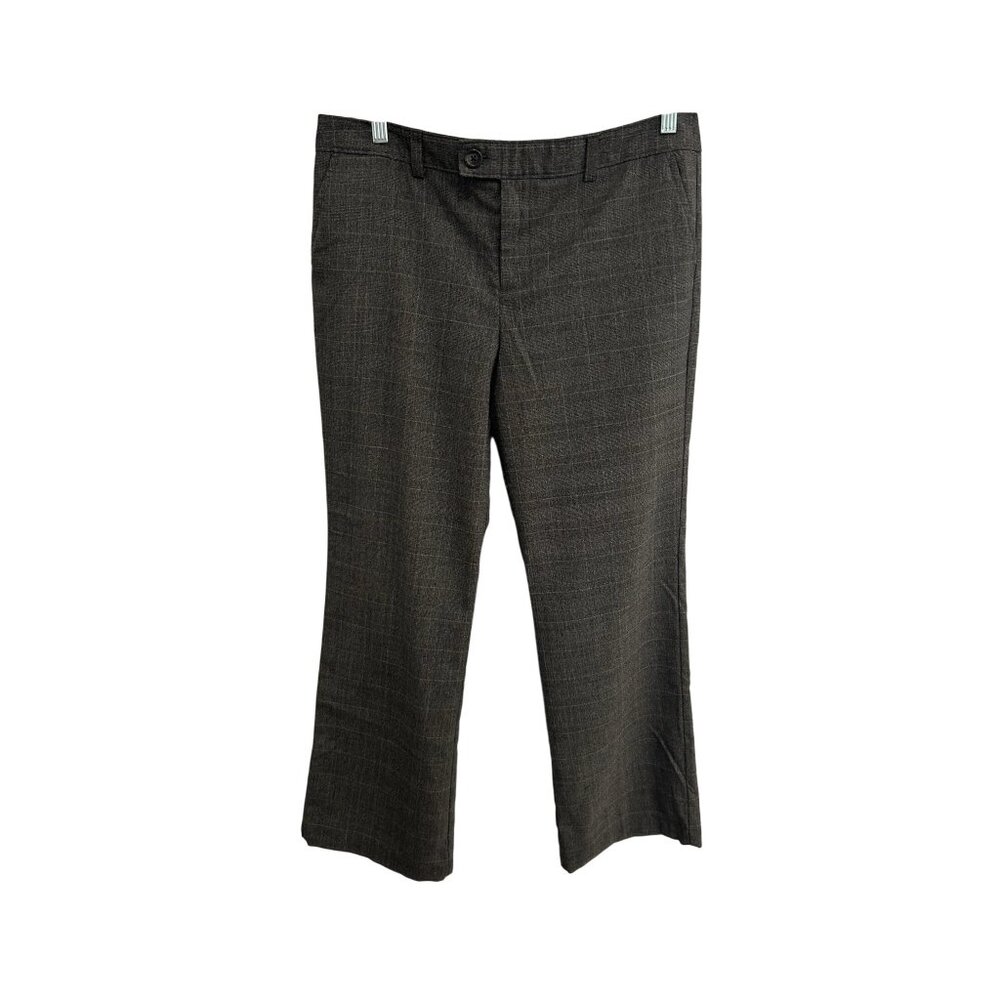 Bass G.H. Bass & Co Heritage Fit Flat Front Plaid Dress Pants Gray Sz 12 Preppy